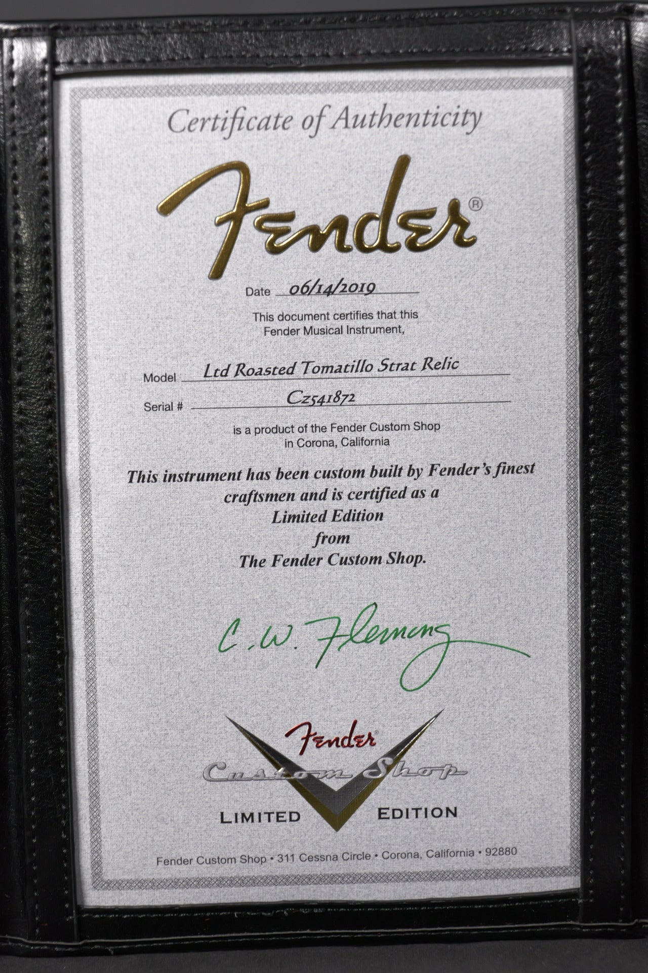 Fender LTD Roasted Tomatillo Stat Relic 2019