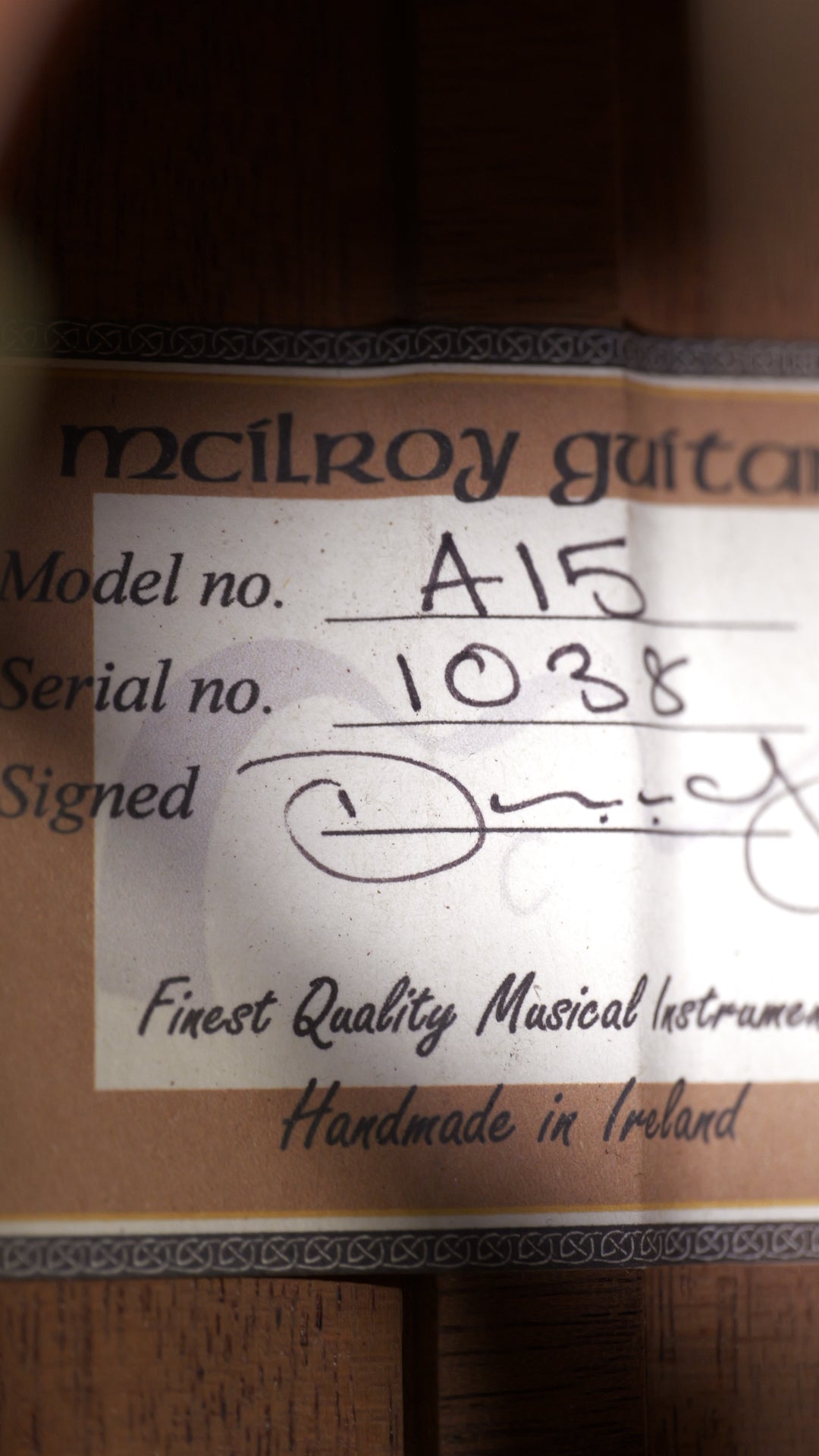 McIlroy A15 Brazilian Mahogany & Western Red Cedar 2016